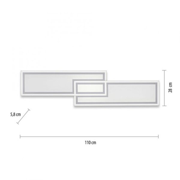 Plafonnier LED à intensité variable Télécommande 32 W 110 cm