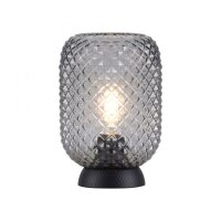 Lampe de table gris fum&eacute; noir verre m&eacute;tal...