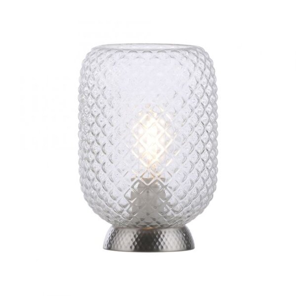 Lampe de table en acier Abat-jour en verre Métal 22,5 cm E27