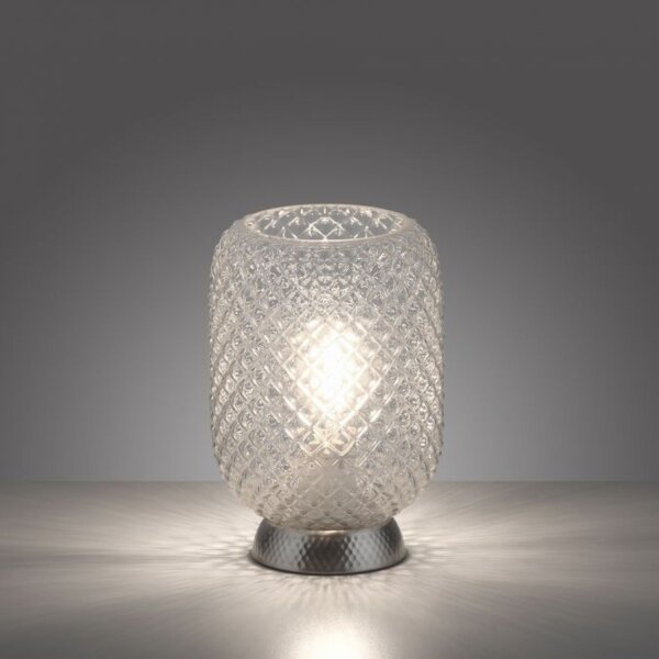 Lampe de table en acier Abat-jour en verre Métal 22,5 cm E27