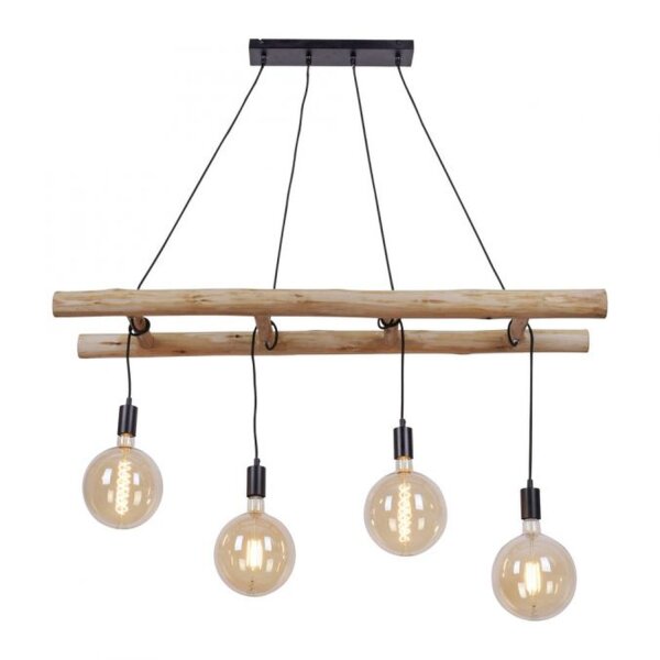 Lampe à suspendre Scandinave Bois 110 cm de long E27 naturel