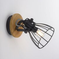 Applique murale bois métal Abat-jour filaire E14...