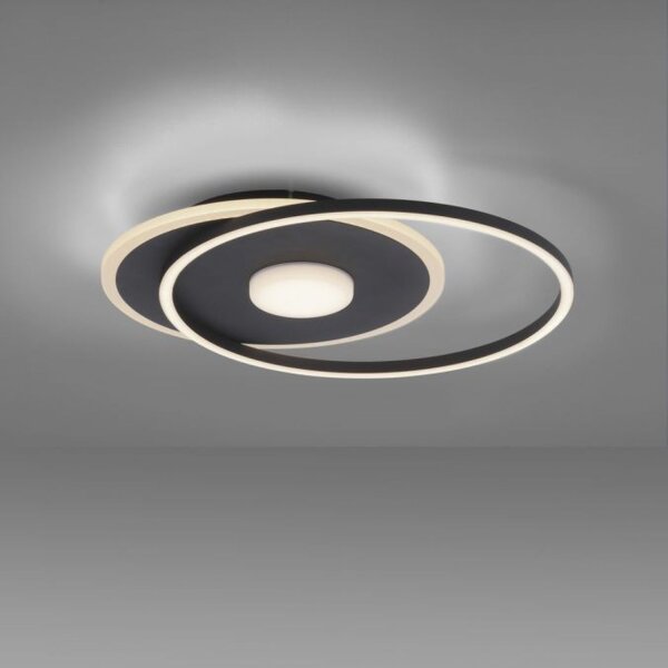 Lampe de plafonnier LED de style en métal noir 26 W 3000 K