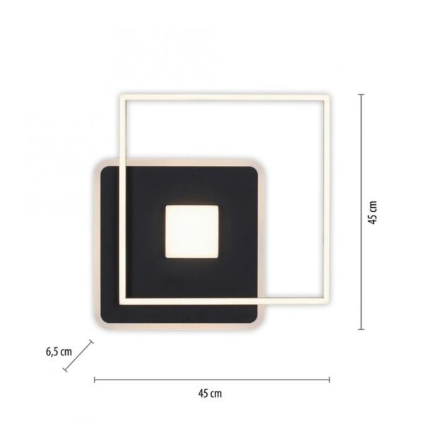 Plafonnier LED stylé Noir L:45 cm 26 W 3000 K