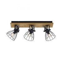 Spot de plafond bois métal fil 60 cm de long E14...