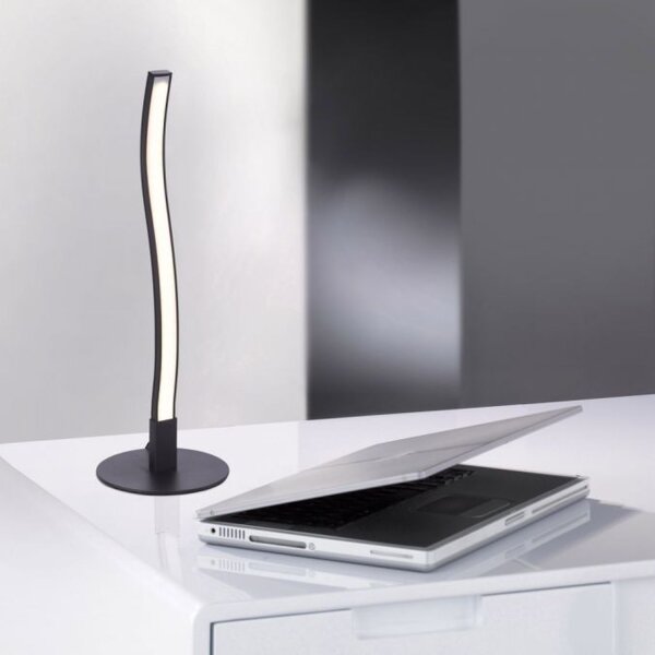 Lampe de table LED noire métal 30 cm 300 lm faible éblouissement
