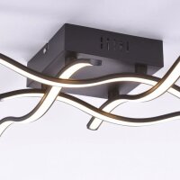 Plafonnier LED Vagues Métal Noir L:55 cm 3000 K