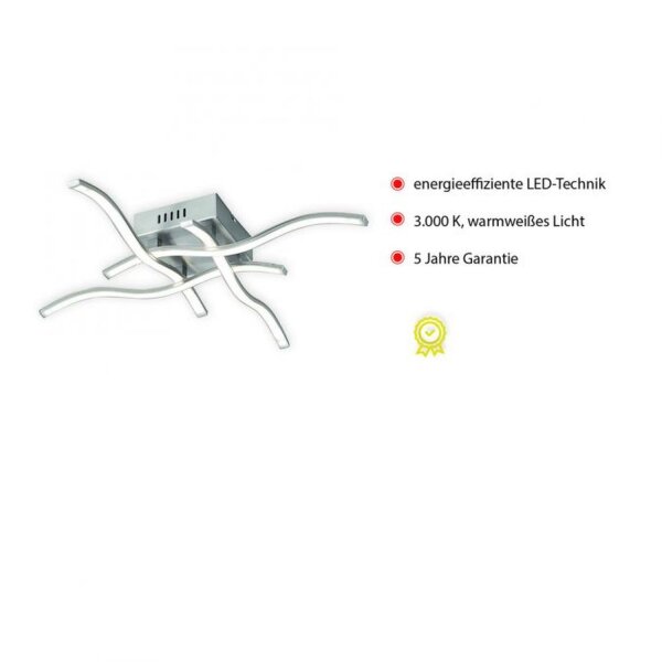 Plafonnier LED Vagues Métal en acier L:55 cm 3000 K
