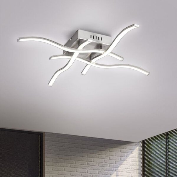 Plafonnier LED Vagues Métal en acier L:55 cm 3000 K