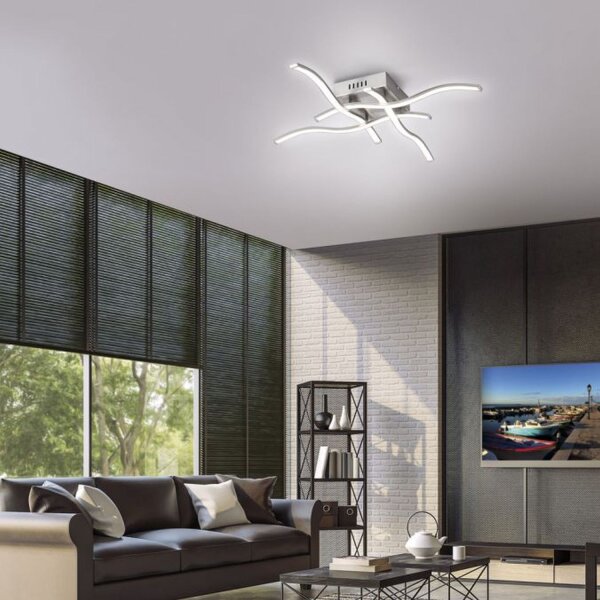 Plafonnier LED Vagues Métal en acier L:55 cm 3000 K