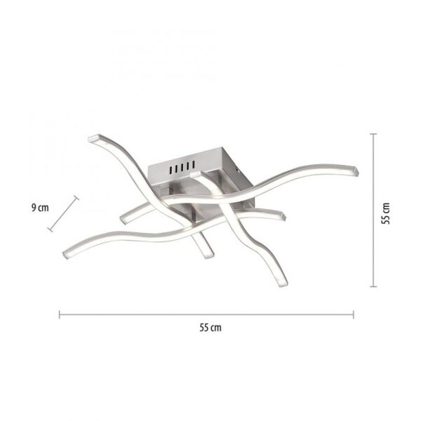 Plafonnier LED Vagues Métal en acier L:55 cm 3000 K