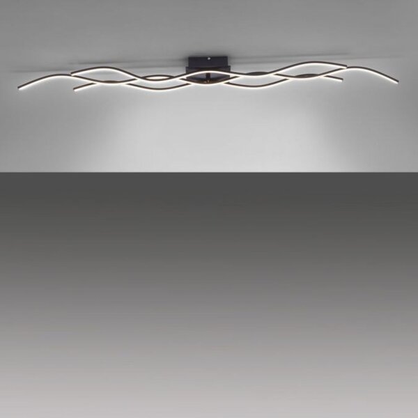 Plafonnier LED Vagues Métal Noir 139 cm 3000 K