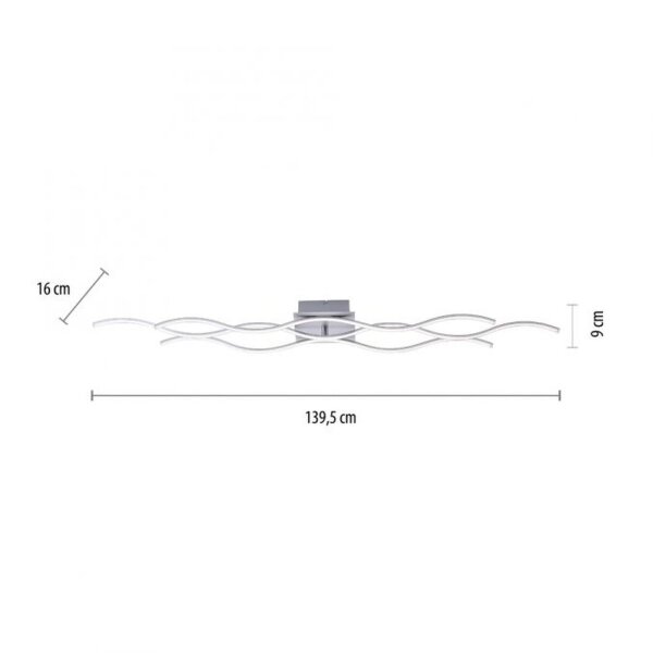 Plafonnier LED Vagues métal en acier 139 cm 3000 K