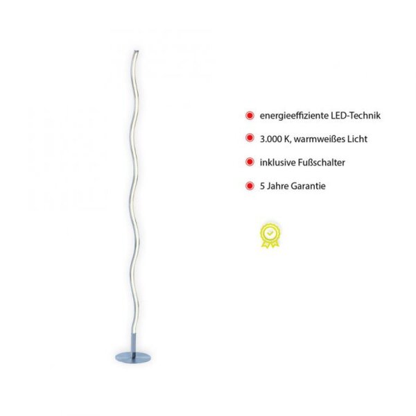 Lampadaire LED métal en acier 120 cm 3000 K faible éblouissement