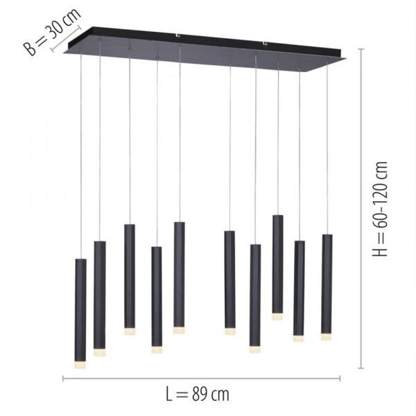 Lampe LED à suspendre métal 3000 K blanc chaud 550 lm noir