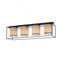 Lampe de plafonnier Tissu Métal Beige Noir E27 4...