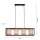 Suspension Tissu Métal Beige Noir E27 80 cm long