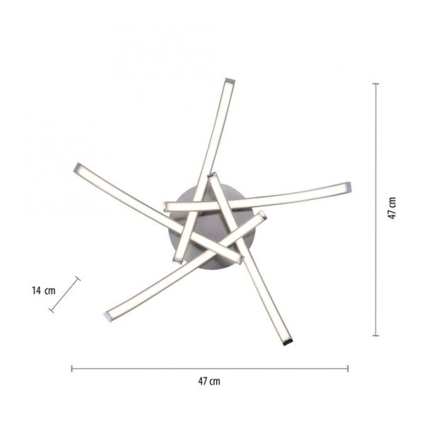 Plafonnier LED métal en acier 3000 K 445 lm L:47 cm