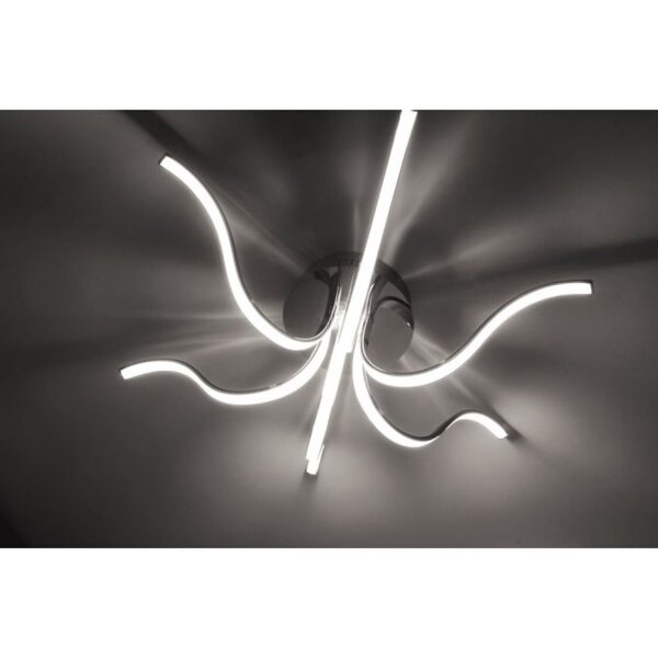 Plafonnier LED métal chromé 3000 K 4 W L:67 cm