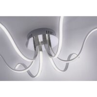 Plafonnier LED métal chromé 3000 K 4 W L:67 cm