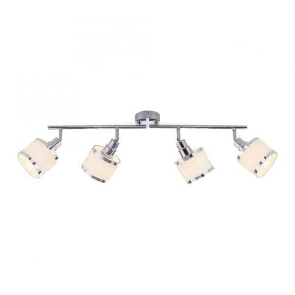 Spot de plafond réglable chromé 4-flamme E14 78 cm