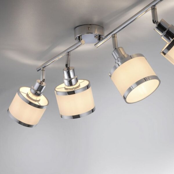 Spot de plafond réglable chromé 4-flamme E14 78 cm