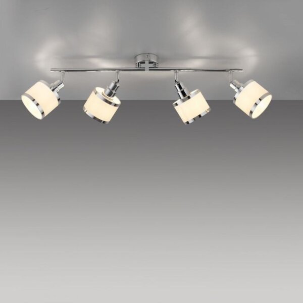 Spot de plafond réglable chromé 4-flamme E14 78 cm