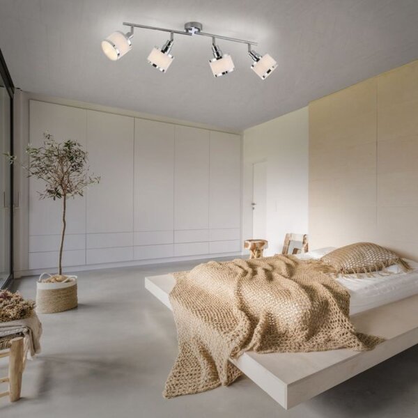 Spot de plafond réglable chromé 4-flamme E14 78 cm