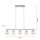 Suspension longue métal chrome 5 flammes E14 90 cm