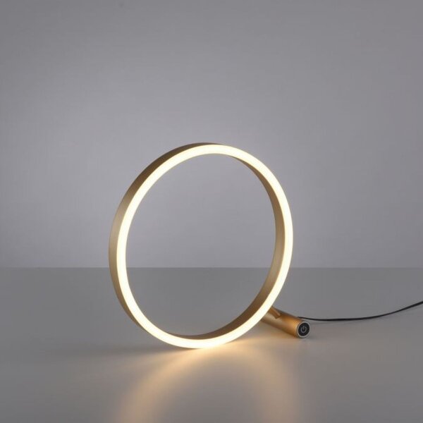 Lampe de table LED à intensité variable Touch 28 cm anneau en laiton