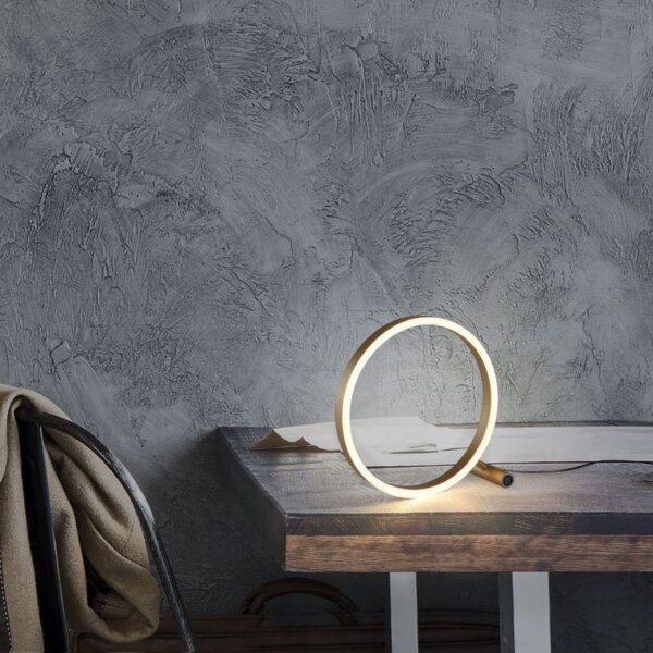 Lampe de table LED à intensité variable Touch 28 cm anneau en laiton
