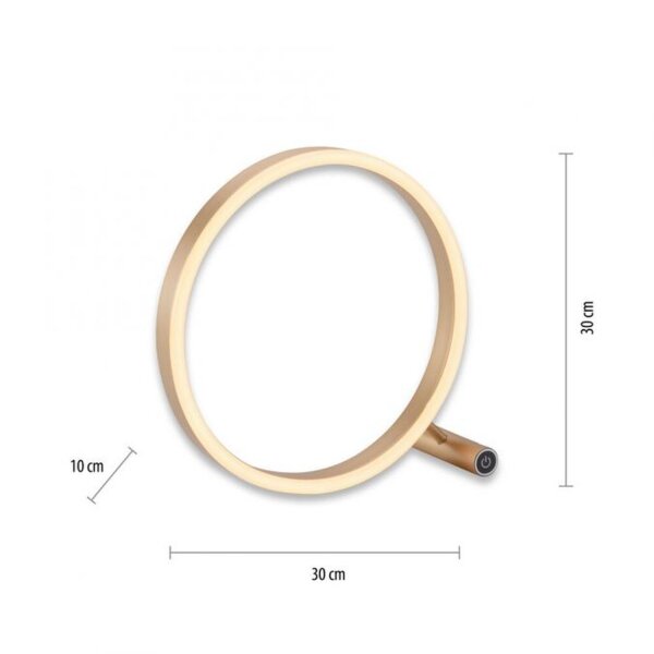Lampe de table LED à intensité variable Touch 28 cm anneau en laiton