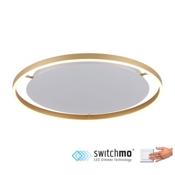 Lampe de plafonnier LED à intensité variable Ø58,5 cm 3650 lm en laiton