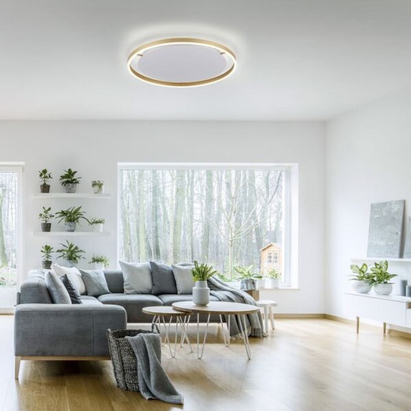 Lampe de plafonnier LED à intensité variable Ø58,5 cm 3650 lm en laiton