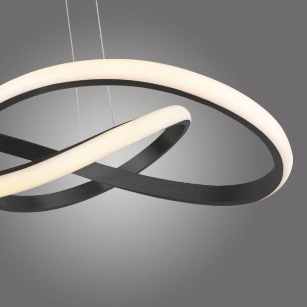 Suspension LED à intensité variable Métal noir 3000 K L:57 cm