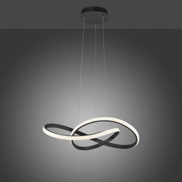 Suspension LED à intensité variable Métal noir 3000 K L:57 cm