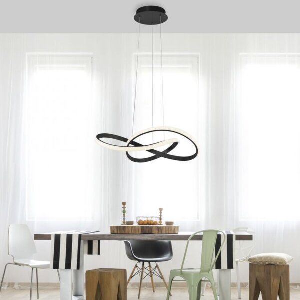 Suspension LED à intensité variable Métal noir 3000 K L:57 cm