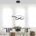 Suspension LED à intensité variable Métal noir 3000 K L:57 cm
