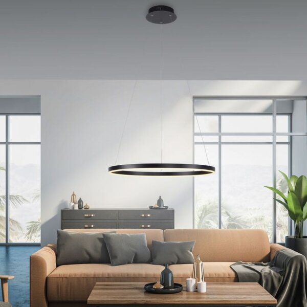 Suspension LED à intensité variable Noir Ø58,5 cm 3000 K 28 W
