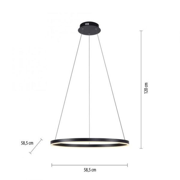 Suspension LED à intensité variable Noir Ø58,5 cm 3000 K 28 W