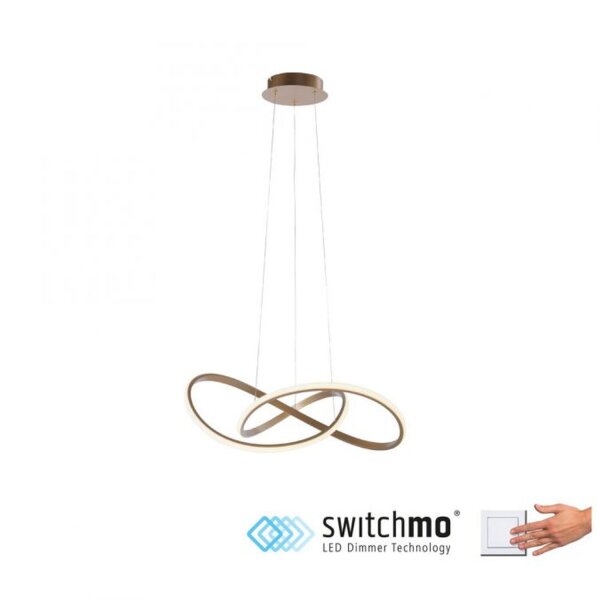 Suspension LED à intensité variable en laiton 3000 K L:57 cm