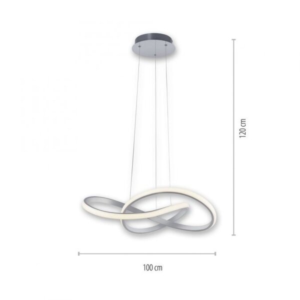 Suspension LED à intensité variable en aluminium 3000 K L:57 cm