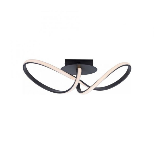 Lampe de plafonnier LED à intensité variable Métal noir 3000 K blanc chaud