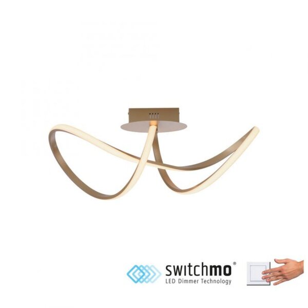 Lampe de plafonnier LED à intensité variable en laiton 3000 K blanc chaud