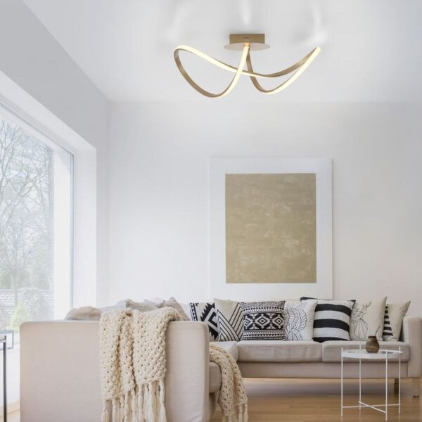 Lampe de plafonnier LED à intensité variable en laiton 3000 K blanc chaud