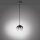 Lampe à suspendre Abat-jour en verre Gris fumé Noir E27 Ø19 cm rond