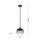 Lampe à suspendre Abat-jour en verre Gris fumé Noir E27 Ø19 cm rond