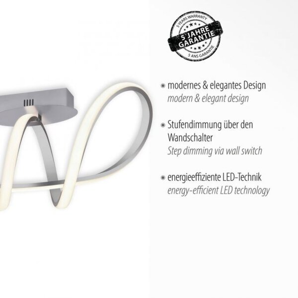 Lampe de plafonnier LED à intensité variable en aluminium 3000 K blanc chaud