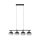 Suspension verre métal gris fumé noir E14 L:68 cm