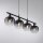 Suspension verre métal gris fumé noir E14 L:68 cm